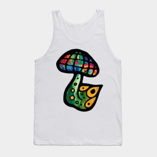 Psychedelic Mushroom with Gold Roots Tank Top